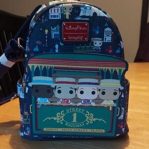 Loungefly Blue Street Railway Mini Backpack